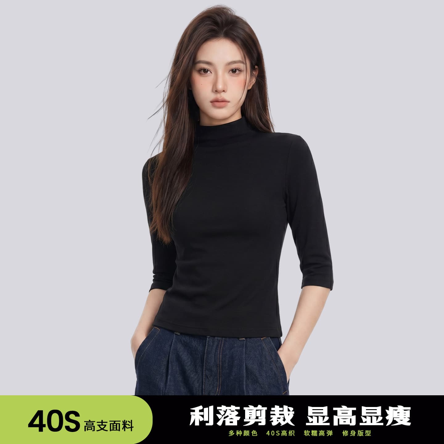 Factory Direct Women's Regular Shoulder Short Sleeve T-Shirt Solid Color Spandex Yarn Stretch Top Daily Versatile Layering Tee