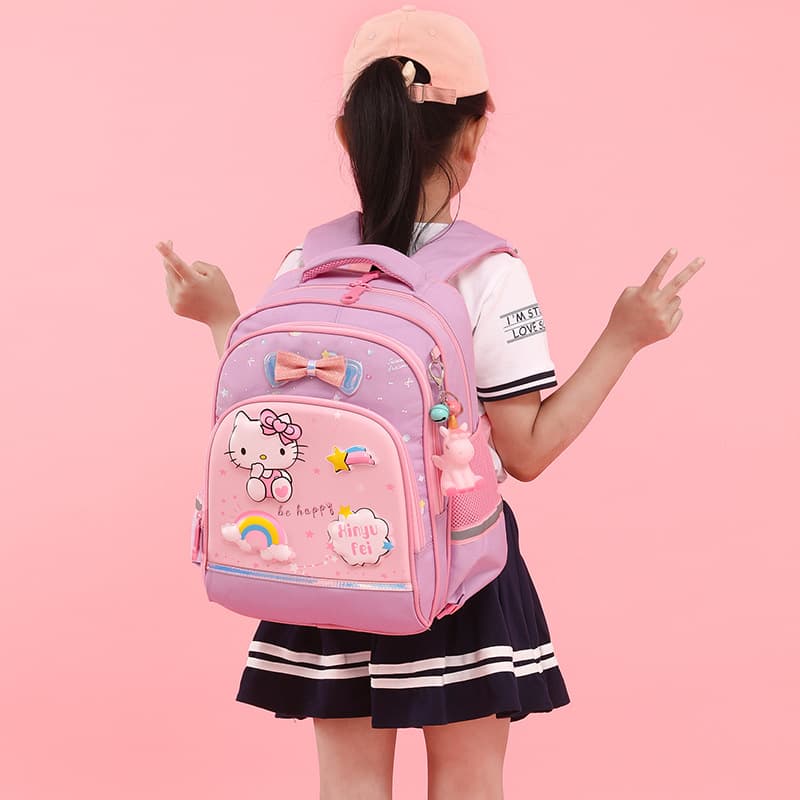 Hello Kitty school bag lesbian elementary school student lightweight decompression large capacity cute girl school bag