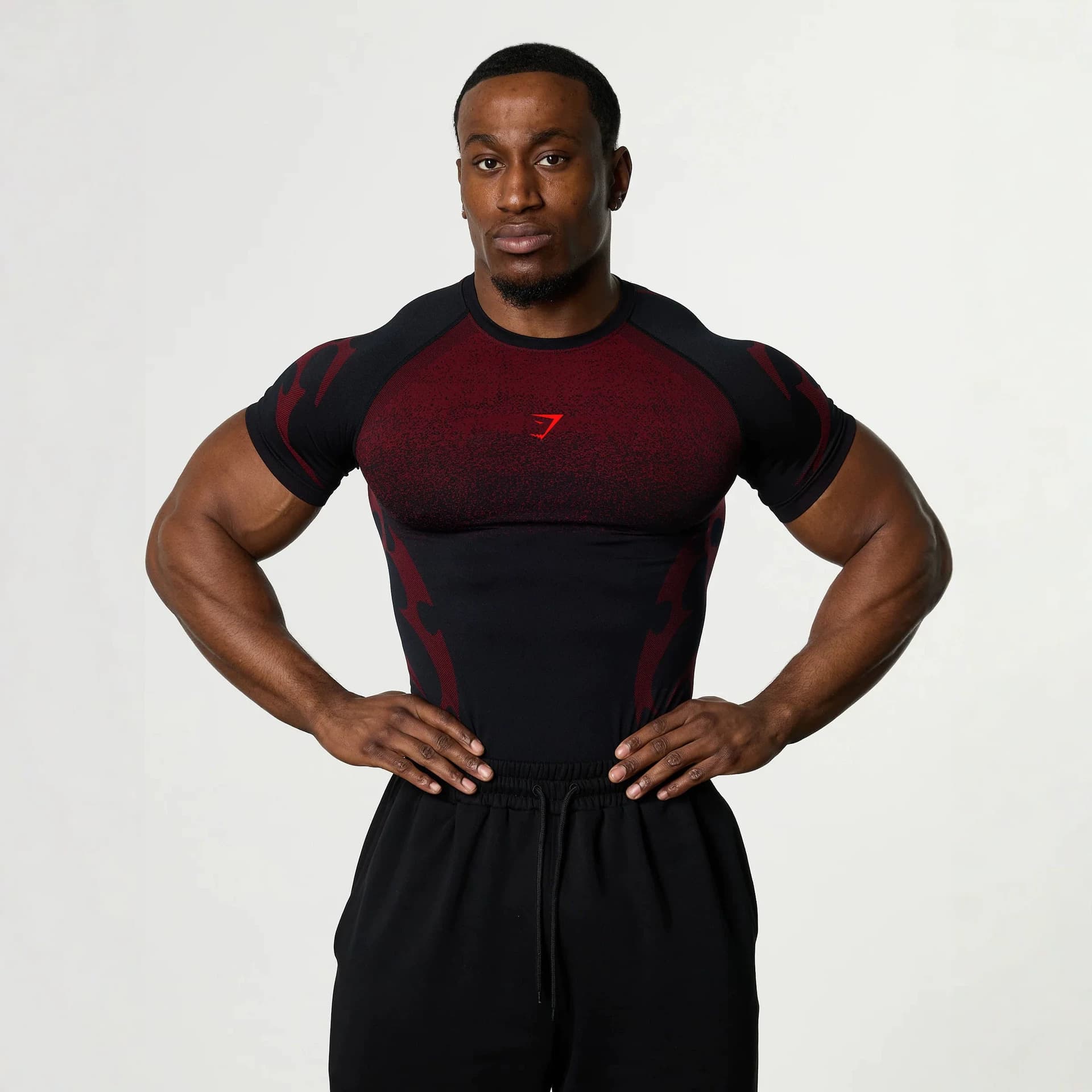 GYM Shark SARK Men's T-Shirt Muscle Workout Fitness Quick-Dry Breathable Stretch Crew Neck Short Sleeve Tight Training Shirt