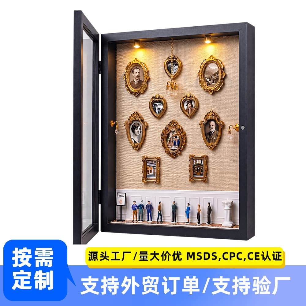 Cross-border Mini Museum Hollow Shadow Box Frame Miniature Scene Multi-photo Collage Hollow Display Frame