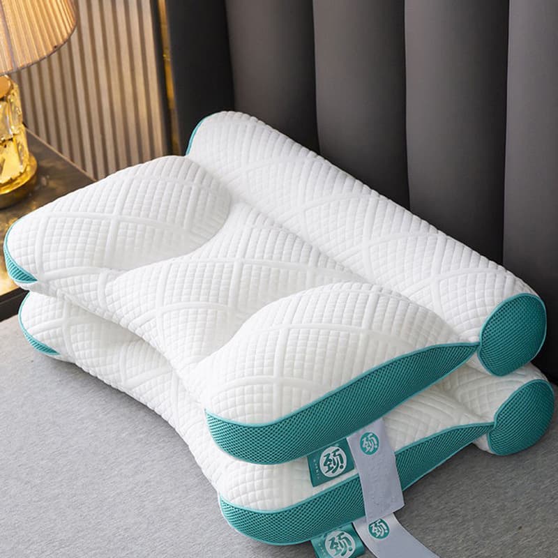 Cross-border cervical pillow orthopedic cervical pillow core home sleep low pillow student double knitted anti-traction pillow core