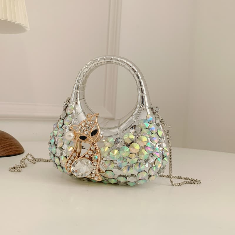 Cross-border Rhinestone Acrylic Evening Bag Mini Children's Rhinestone Bag Small Handbag Shoulder Bag Coin Purse Sparkly Diamond