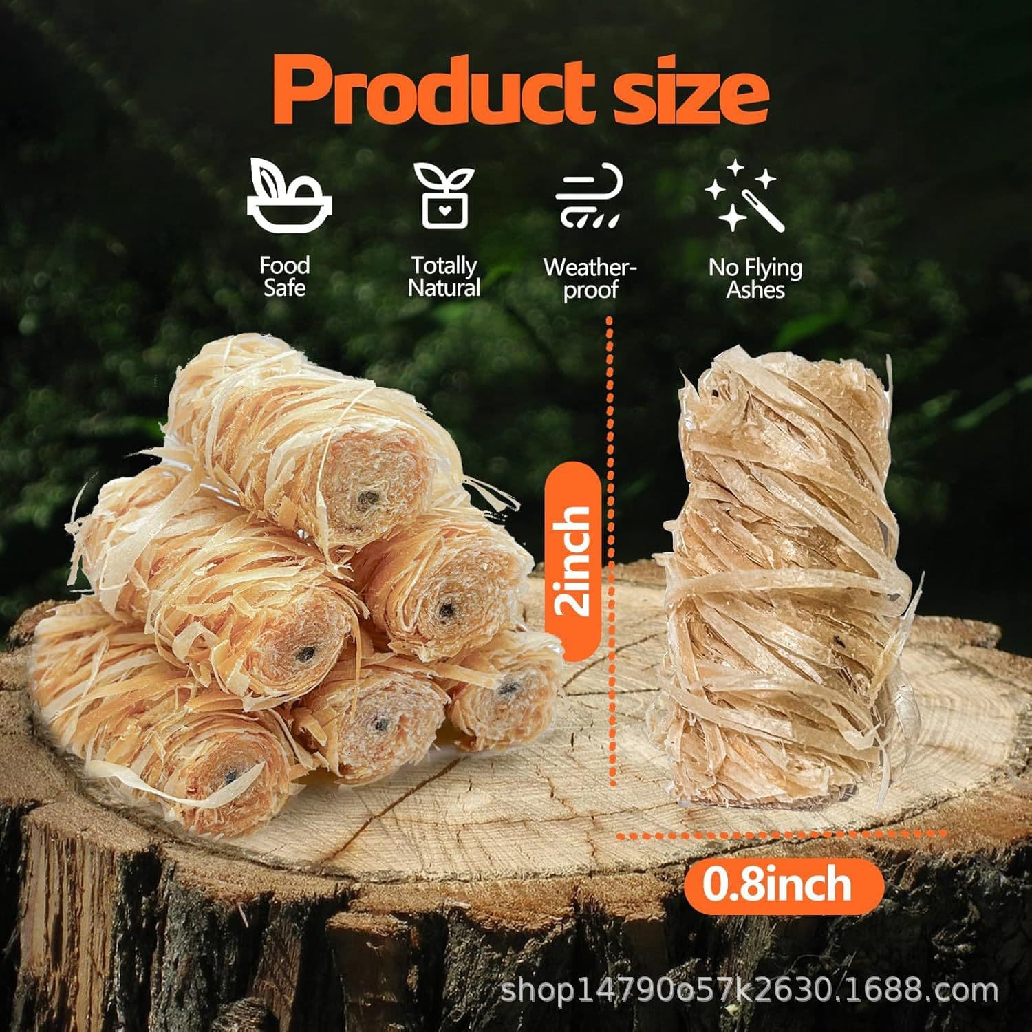Cross-border Factory Direct Pine Wood Shavings Wax Fire Starter Sticks, Outdoor Camping BBQ Fireplace Ignition Aid, Fast Lighting, Waterproof