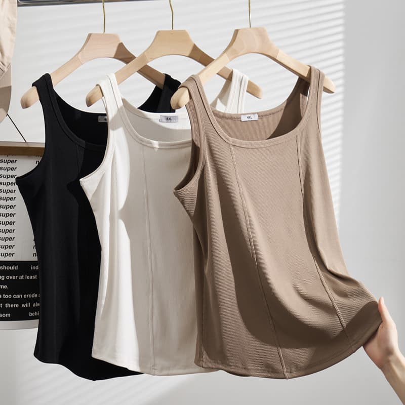 Autumn new wide shoulder strap inner vest fat MM plus size women's 250 catties super fat suspender bottoming shirt S5220