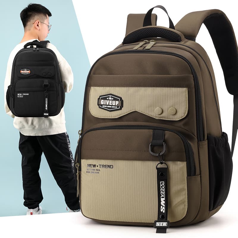 Men's Trendy Backpack Simple Couple Backpack Large Capacity for Middle School High School College Students
