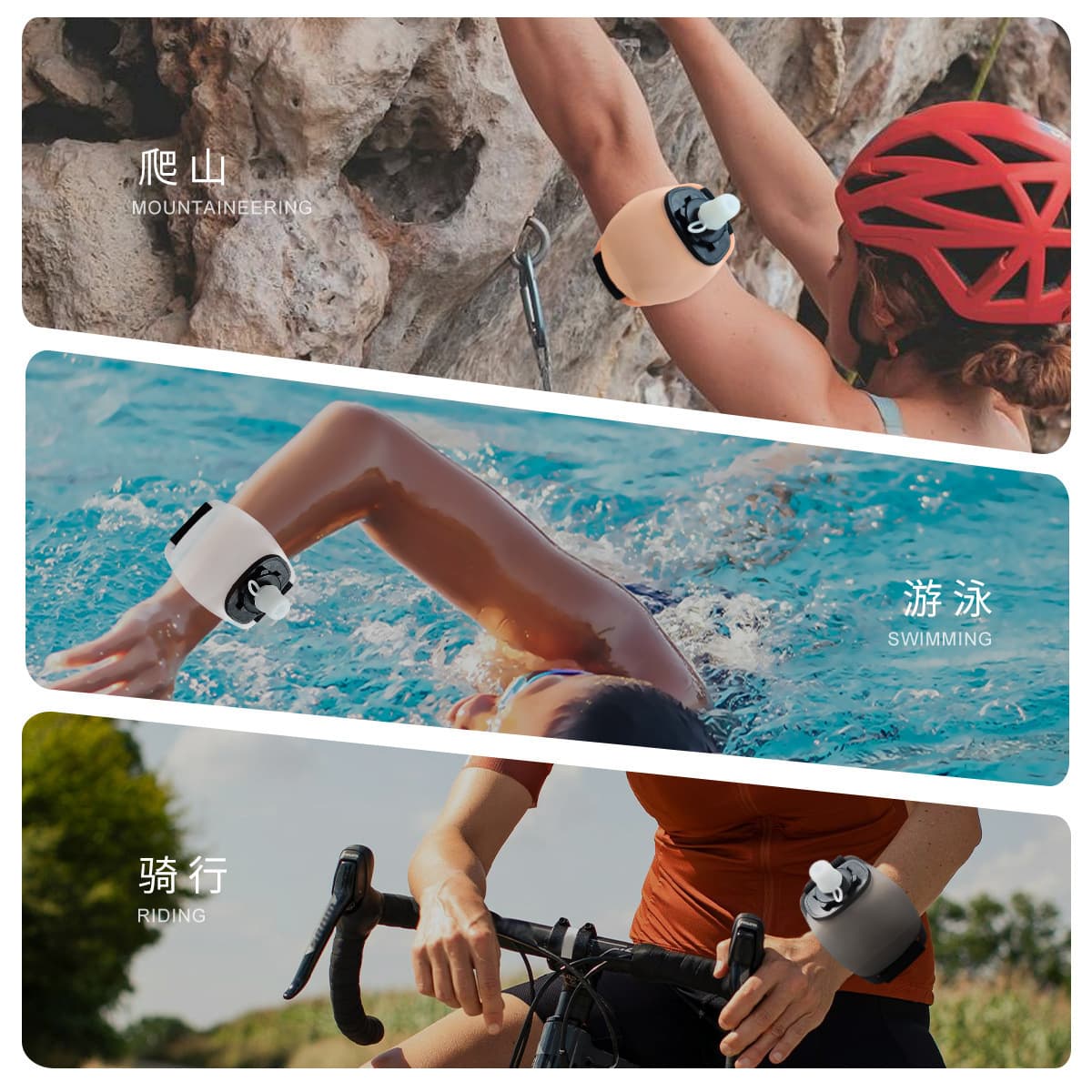 Outdoor Sports Wrist Water Bottle for Running, Marathon Hydration, Hiking, Camping, Climbing - Portable Wrist Water Bottle