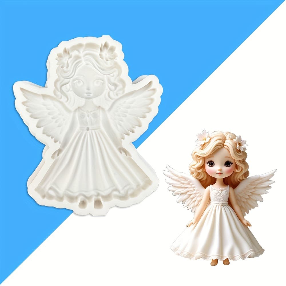 New Angel Girl Fondant Silicone Mold Hell Cake Decoration Chocolate Baking Mold Aromatherapy Plaster