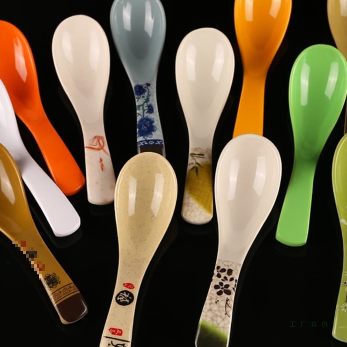 30-piece melamine spoons, plastic soup spoon, restaurant commercial Kung Fu spoon, spicy hot pot ramen hook spoon, long-handle soup spoon