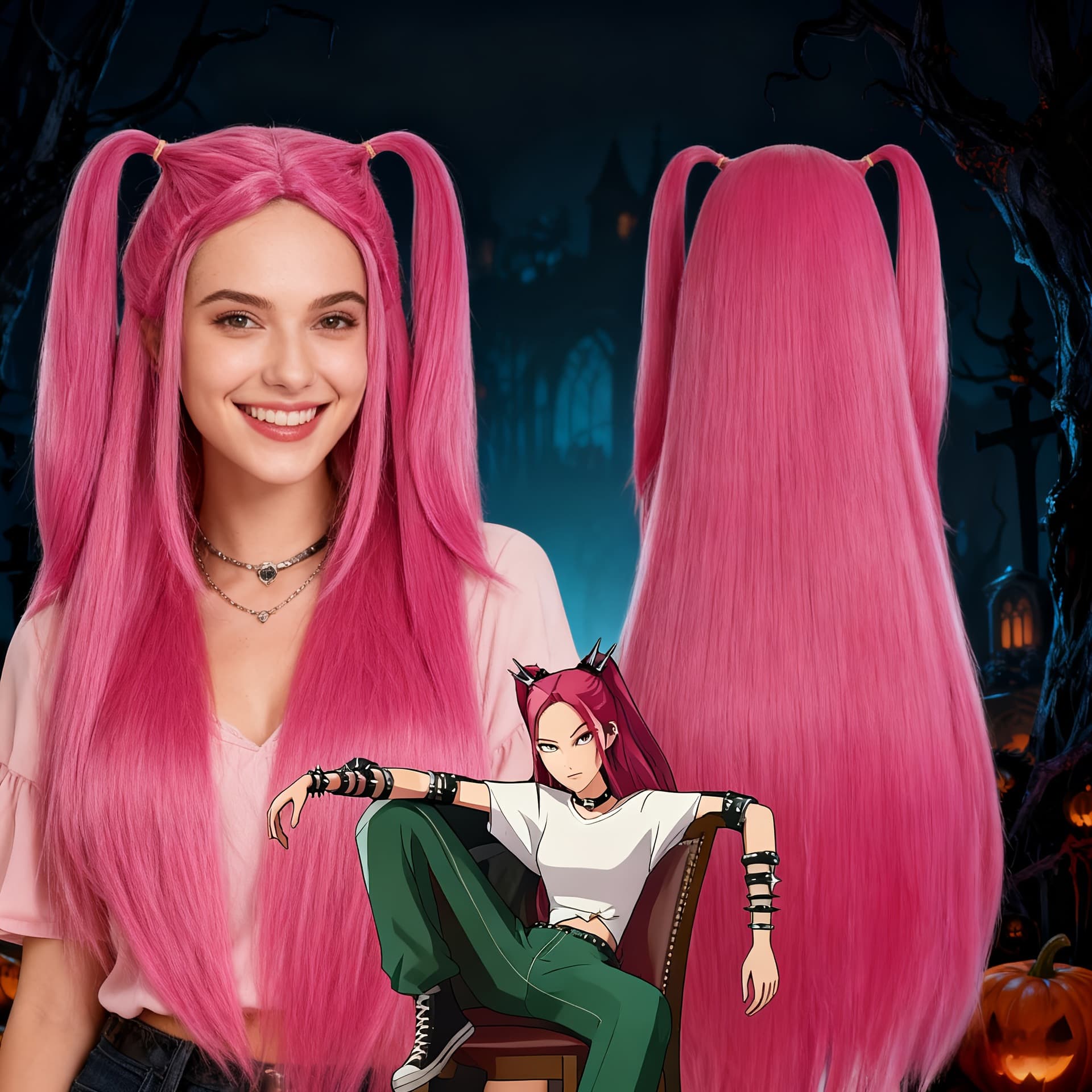 Skpop Witch Hunter cos wig Mira cosplay red wig Mira scalp-like long style