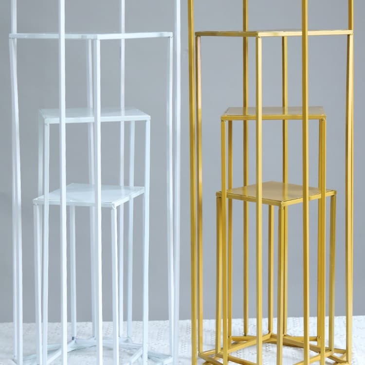 Wedding road lead wrought iron frame style column floral flower stand wedding decoration layout metal frame display stand column