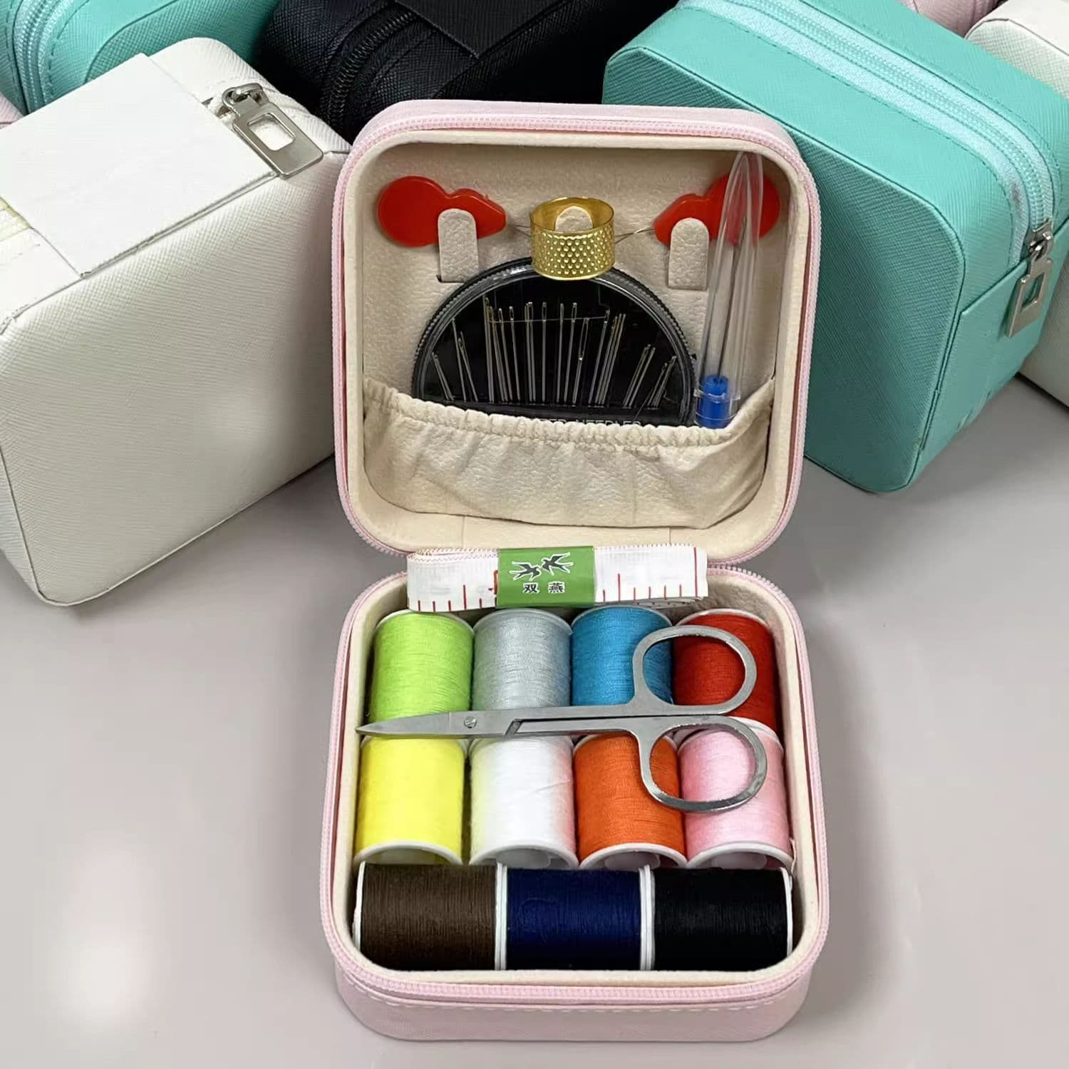 Portable Sewing Kit for Home and Student Dormitory Use, Hand Stitching Tools with Geotextile