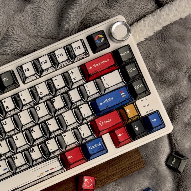 Mechanical Keyboard Keycaps Original Height 136 Keys Full Set Classic Simple Style Comic Mixed Light Keycap Cat