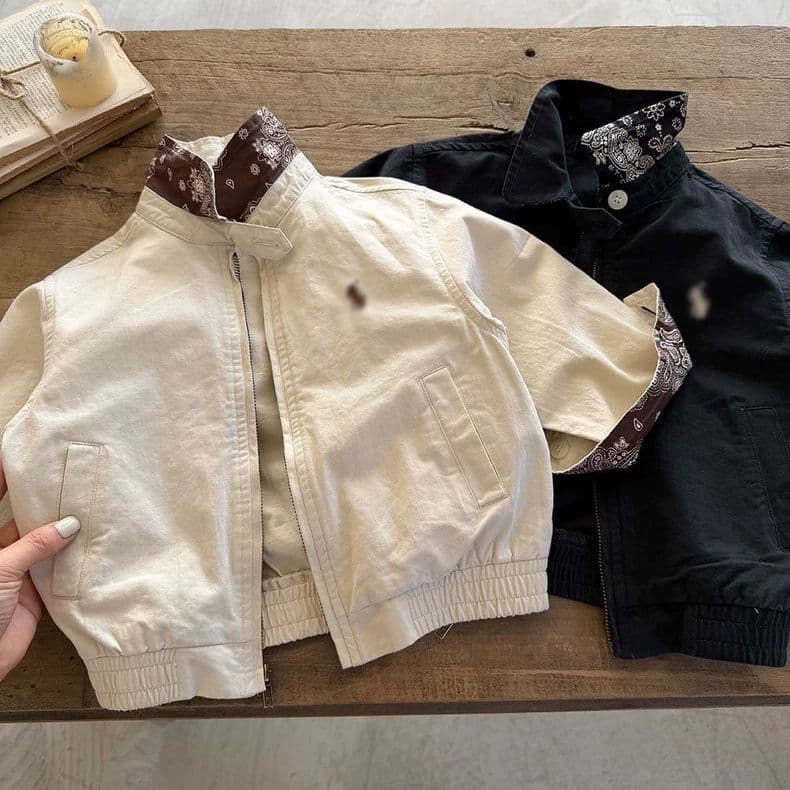 Kids Spring Jacket Cotton Boys 2026 New Toddler Kids Color Block Top Trendy Brand Baby Jacket Girls Stylish