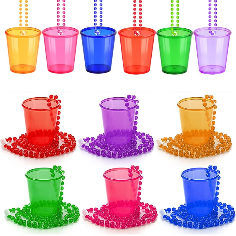 Shot Glass Necklace, Popular Ball Party Plastic Transparent Bead Chains, Single's Party, Irish Festival Connecting Beads
