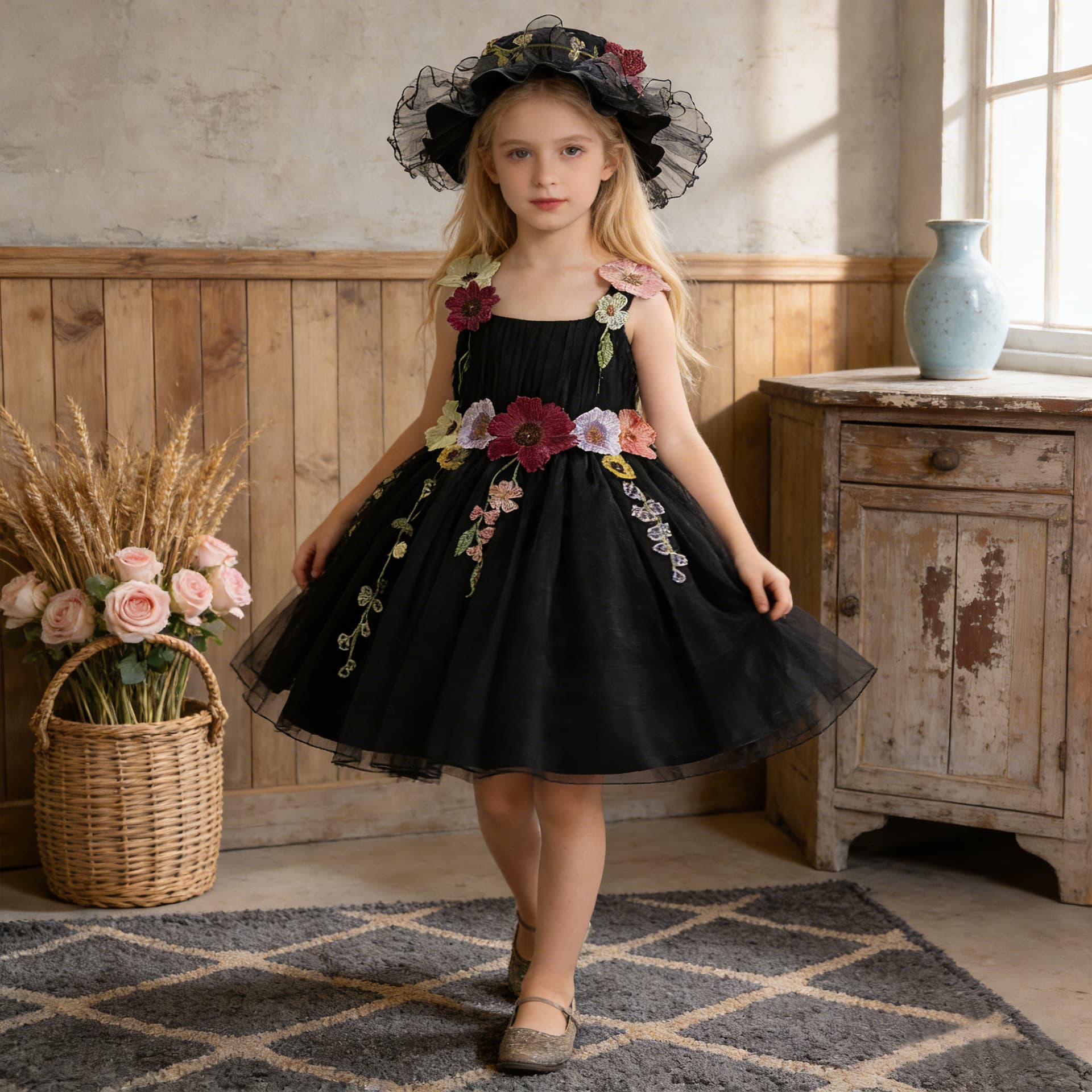 Girls' Princess Dress, Flower Girl Fluffy Wedding Dress, Girls' Party Dresses for Children