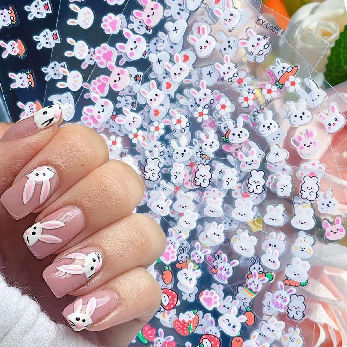 Children's Cartoon Cute Nail Stickers Princess Baby Waterproof Nail Art Decal Kids Toy Bunny Nail Art Sticker