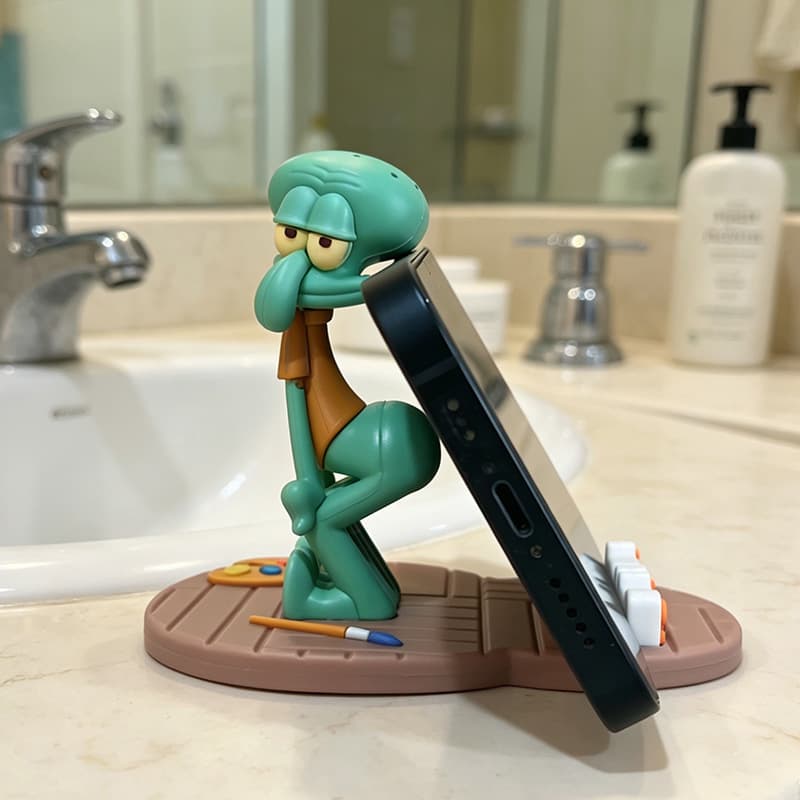 Buttocks Squidward Cartoon Funny Mobile Phone Stand Desktop Ornament SpongeBob SquarePants Figure Gift Decoration Anti-Shake