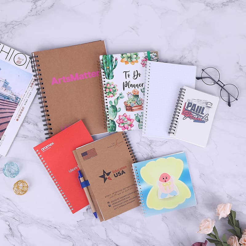 Kraft Paper Spiral Notebook with Pen, A5/B5 Notepad and Loose-leaf Combo, Creative Sticky Note A6 Notebook Customization