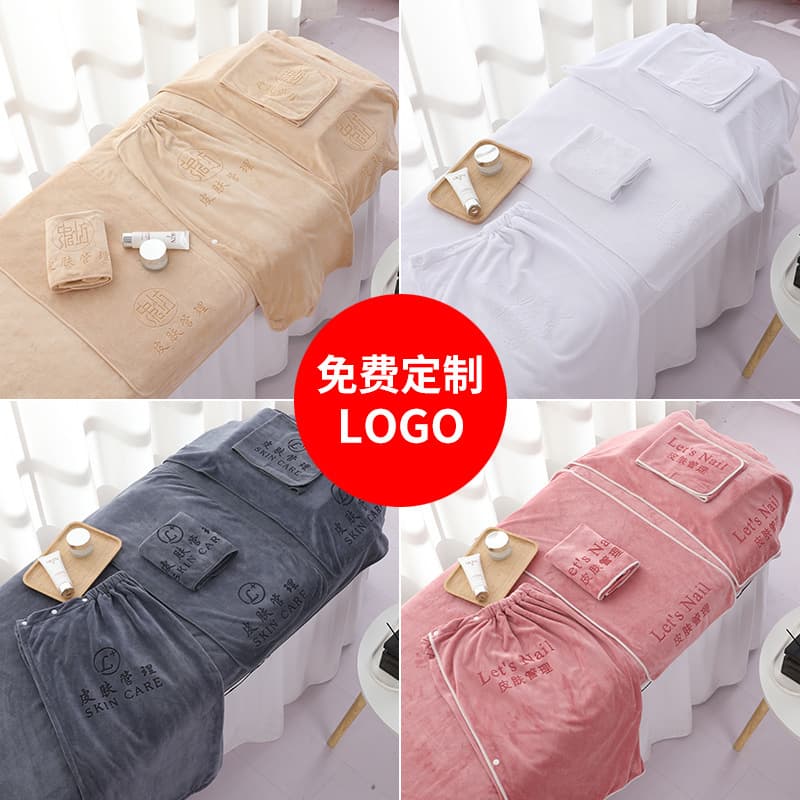 Salon SPA Towel, Face Towel, Absorbent Bed Sheet, Skin Care Chest Towel with Logo, Pillow Towel