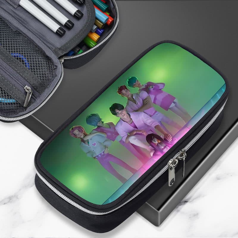 Cross-border Sajaboys Kpop Pencil Case, Huntress Girl Group Pen Bag for Primary and Secondary School Students Pencil Case