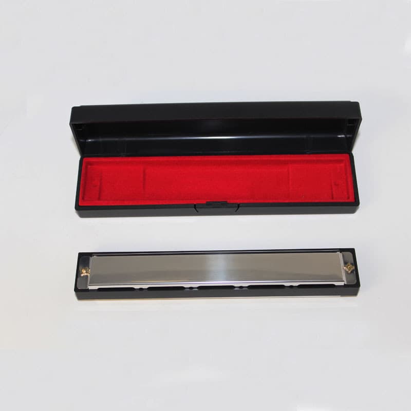 Colored metal 24-hole double-row C-tuned harmonica performance-grade children's preschool education music instrument