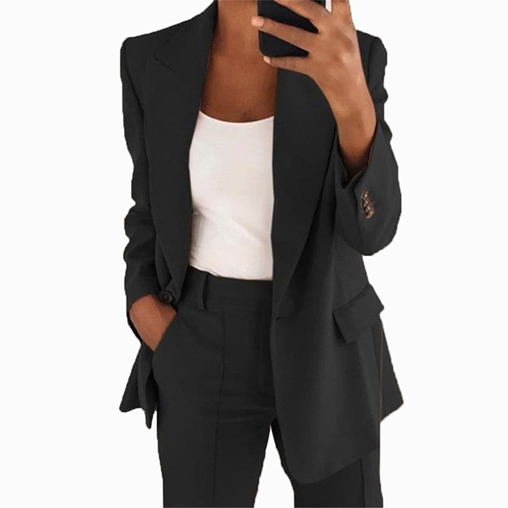 2024 Fall/Winter Amazon Europe and America Fashion Slim Fit Commute Solid Color Blazer Knit Suit Women's