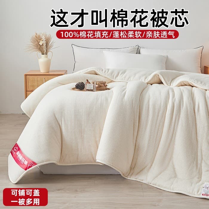 Xinjiang pure cotton quilt, thickened winter quilt, single warm cotton wadding, mattress quilt, mesh quilt core