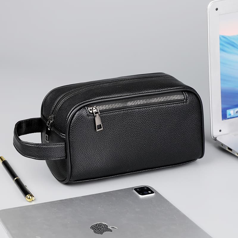 Japanese Men's Business Clutch Bag Soft Leather Large Capacity High-End Handbag PU Leather Handbag