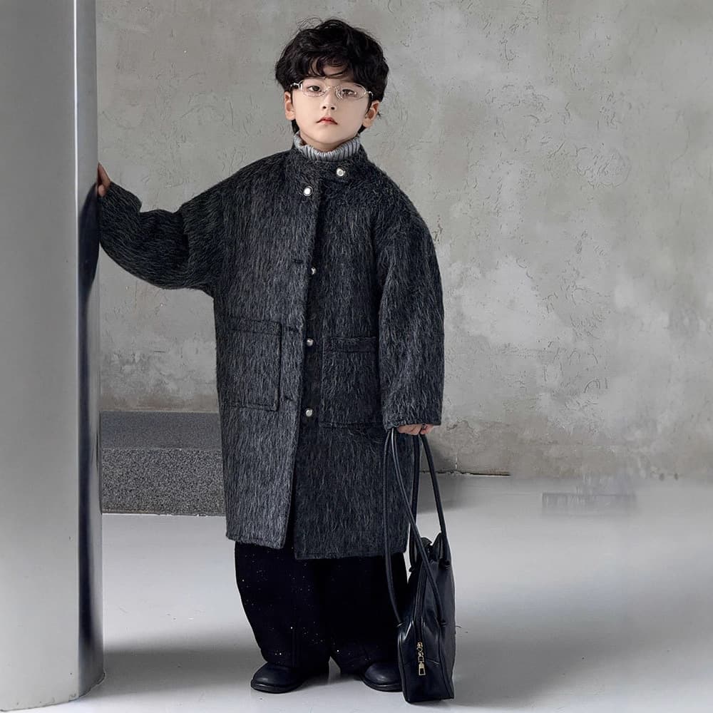 Boys' Coat 2025 Autumn/Winter New Korean Style Quilted Long Coat, Thickened Outerwear for Children, One-Piece Drop Shipping