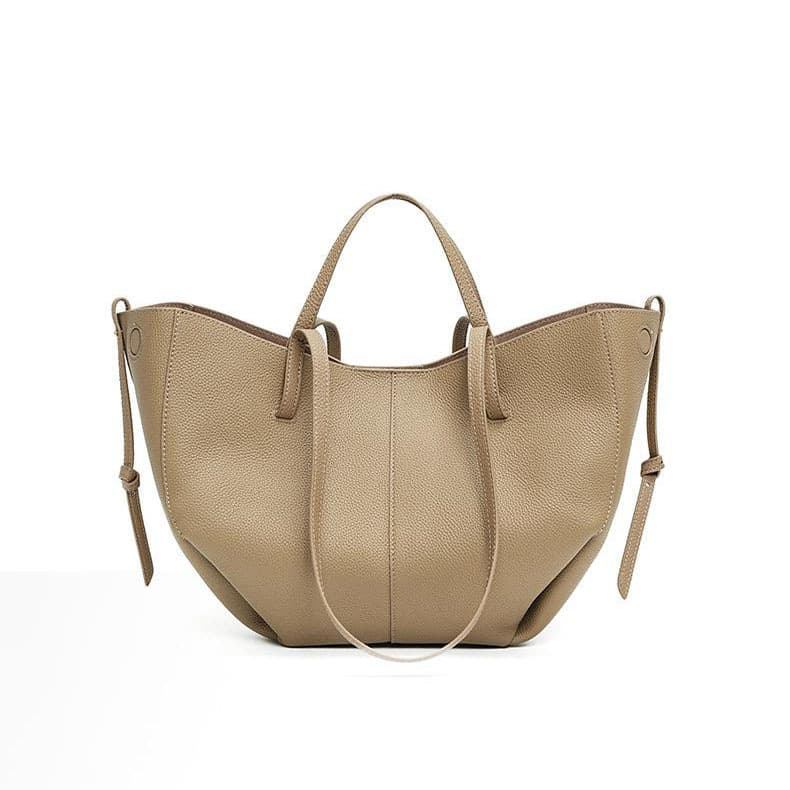 Full-Grain Leather Niche Tote Bag Handbag Large Capacity Commuter Premium Underarm Bag Leather Tote Large Women's Bag