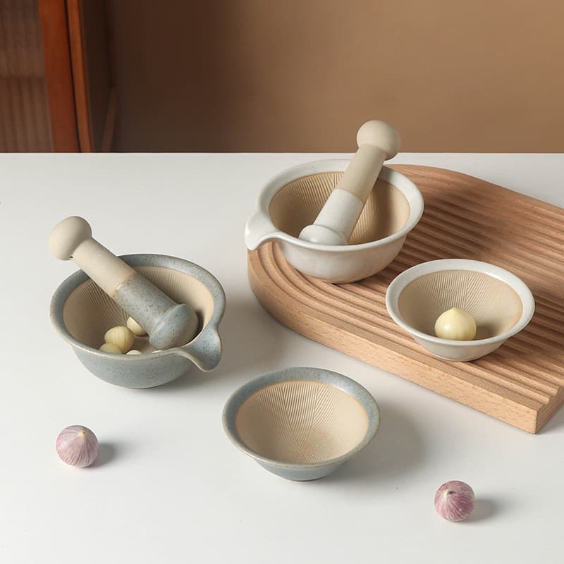 Japanese-style Ceramic Grinding Bowl for Baby Food, Rice Paste Grinder with Pestle, Manual Grinding Utensil for Home Use