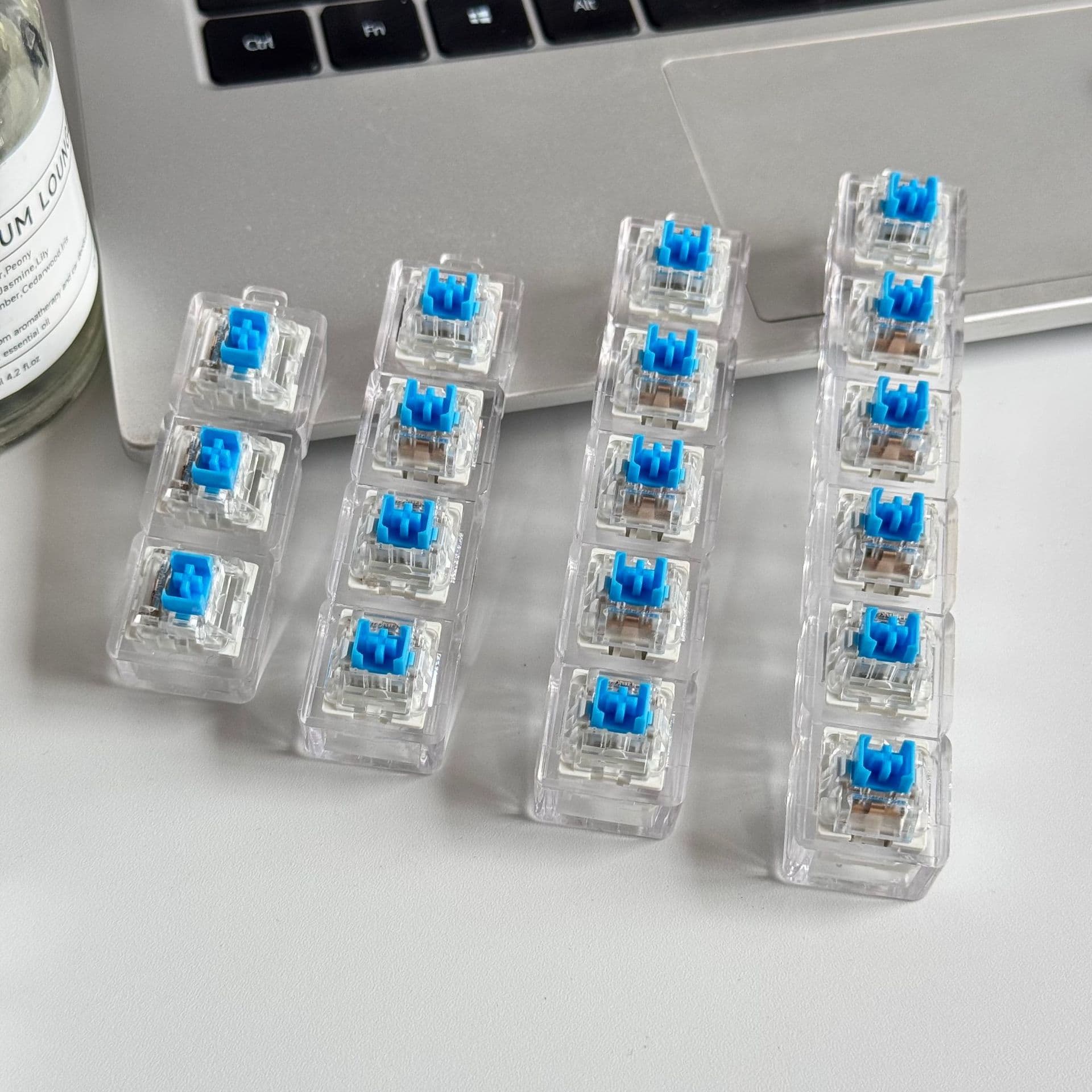 Cross-border Supply Mechanical Keyboard Switch Transparent Blue Switch 3-Pin Switch Custom DIY Tester Replacement Parts