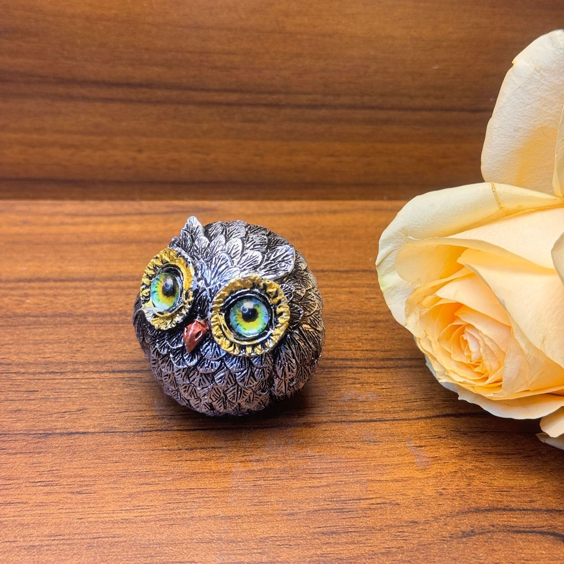 Owl Beads Pendant Resin Craft Tea Pet Ornament Creative Stress Relief Desktop Decoration