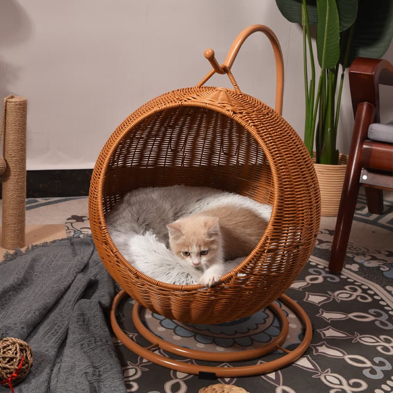 Wicker Cat House Villa Detachable Washable Home Use Pet Supplies Cat Cage Dog Bed Four Seasons Universal Cat Nest for Cats And Dogs