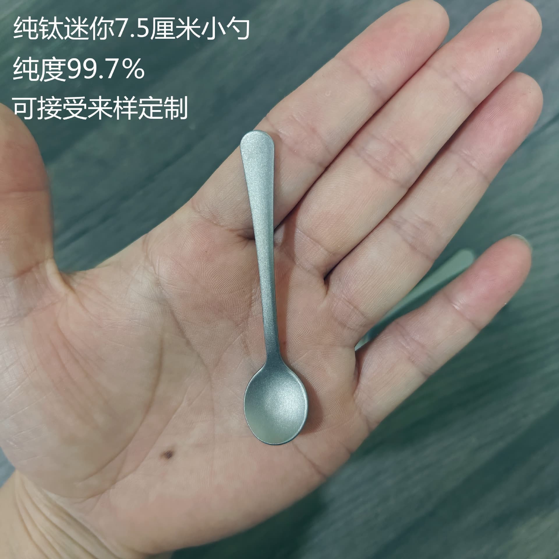 Pure Titanium Extra Small Spoon Stainless Steel Coffee Spoon Creative Small Spoon Mini Teaspoon 7.5cm Seasoning Spoon