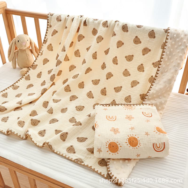 Comfortable Cotton Blanket for Babies And Toddlers Spring Autumn Winter Bean Fabric Kindergarten Cover Blanket Soft Pure Cotton