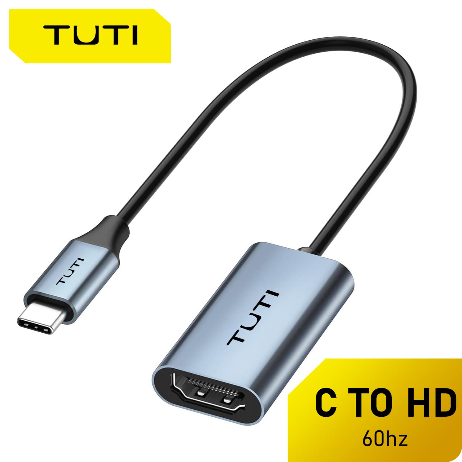 Tuti Phone to PC Screen Mirroring HD Cable 4K60HZ High-Definition Projection Adapter Cable Type-C to TV Video Converter