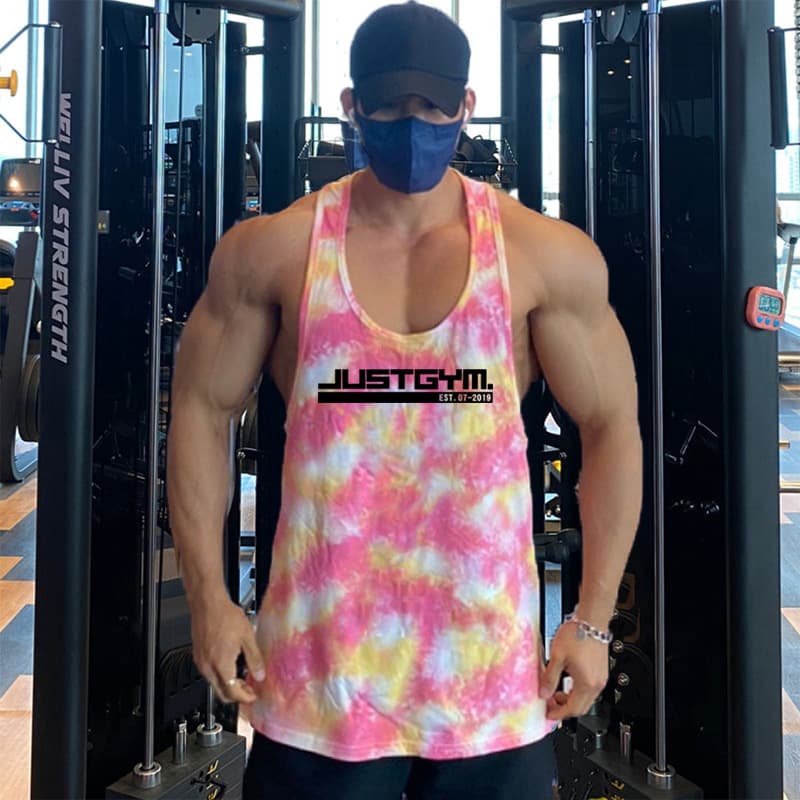 Men's Sleeveless Fitness Vest Bodybuilding Training Top Quick-Dry Casual Muscle Fit Running Breathable T-Shirt American Style