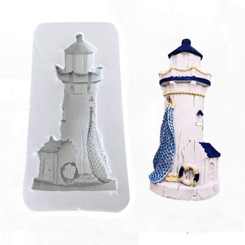 Retro European Style Silicone Mold Lighthouse Observation Tower Cake Decoration Tool Baking Mold Irregular Shape Chocolate Toy