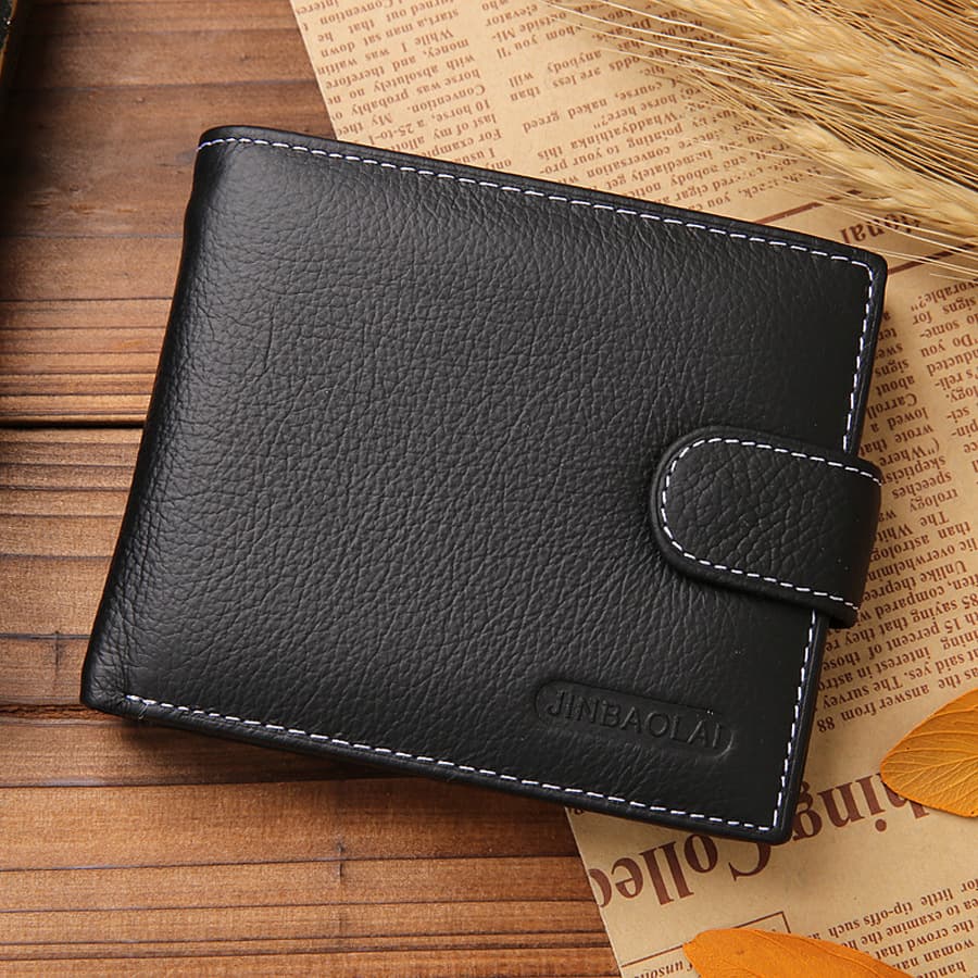 Men's Short PU Leather Wallet Vintage Zipper Buckle Coin Purse New Style Money Clip Compact Size Coin Pouch Simple Design