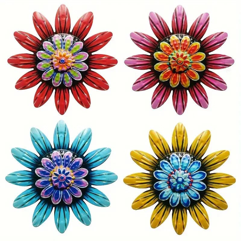Cross-border best-selling wrought iron floral flat-print wall decorations, home furnishings, indoor and outdoor garden lawn fence decorations