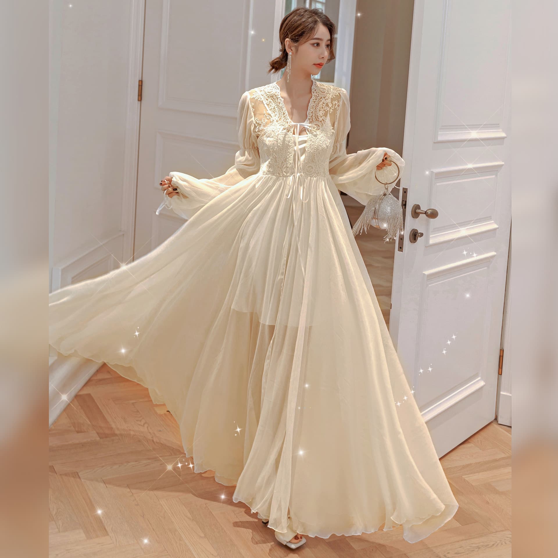 New Sleeping Beauty French Wedding Gown Regular Style Sleeping Beauty Style Heavy Industry Style Luxurious Noble Elegant Fairy Style