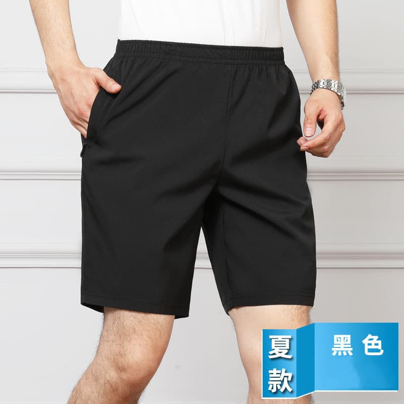 Summer Sports Shorts Men's Beach Shorts Middle-aged Casual Five-point Shorts Men's Ice Silk Pants