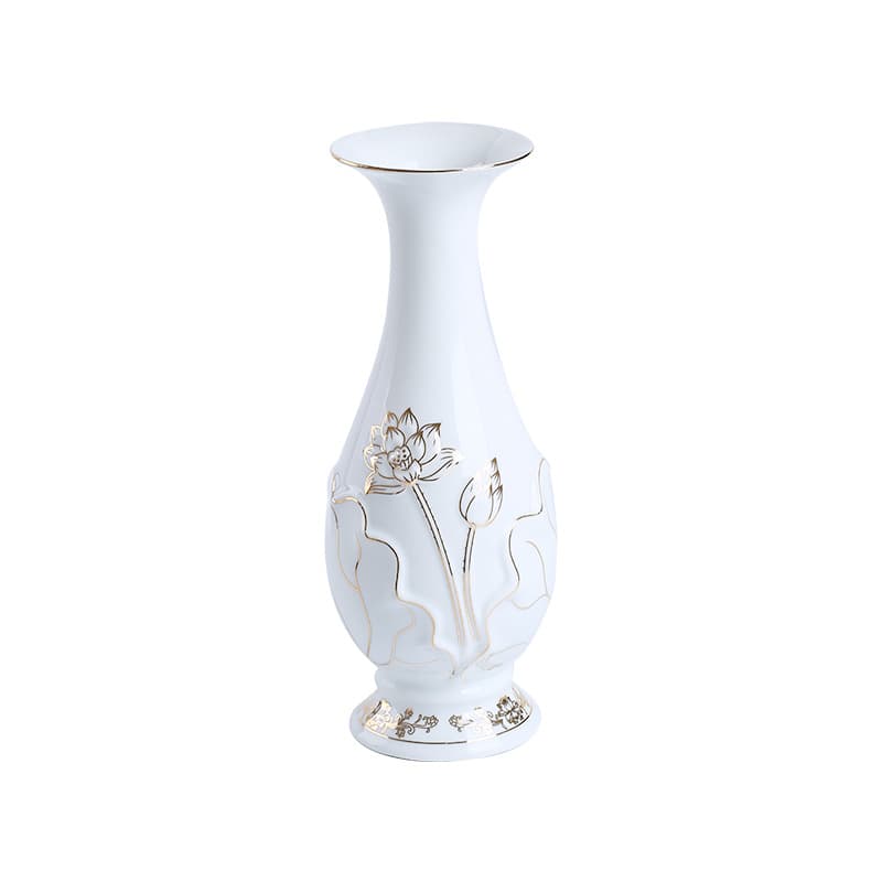 Ceramic gilded jade water bottle for Buddhist offerings, flower vase, ornamental Guanyin Bodhisattva, water bottle for offerings before the Buddha, complete collection of Buddhist supplies.