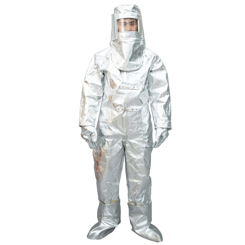 Laoweishi LWS-004-A aluminum foil aramid one-piece heat insulation suit, high-temperature resistant 1000-degree, anti-splash
