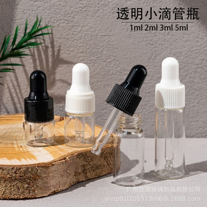 Spot transparent small dropper bottle 1ml 2ml 5ml 3ml essence cosmetic sample essence original liquid bottle