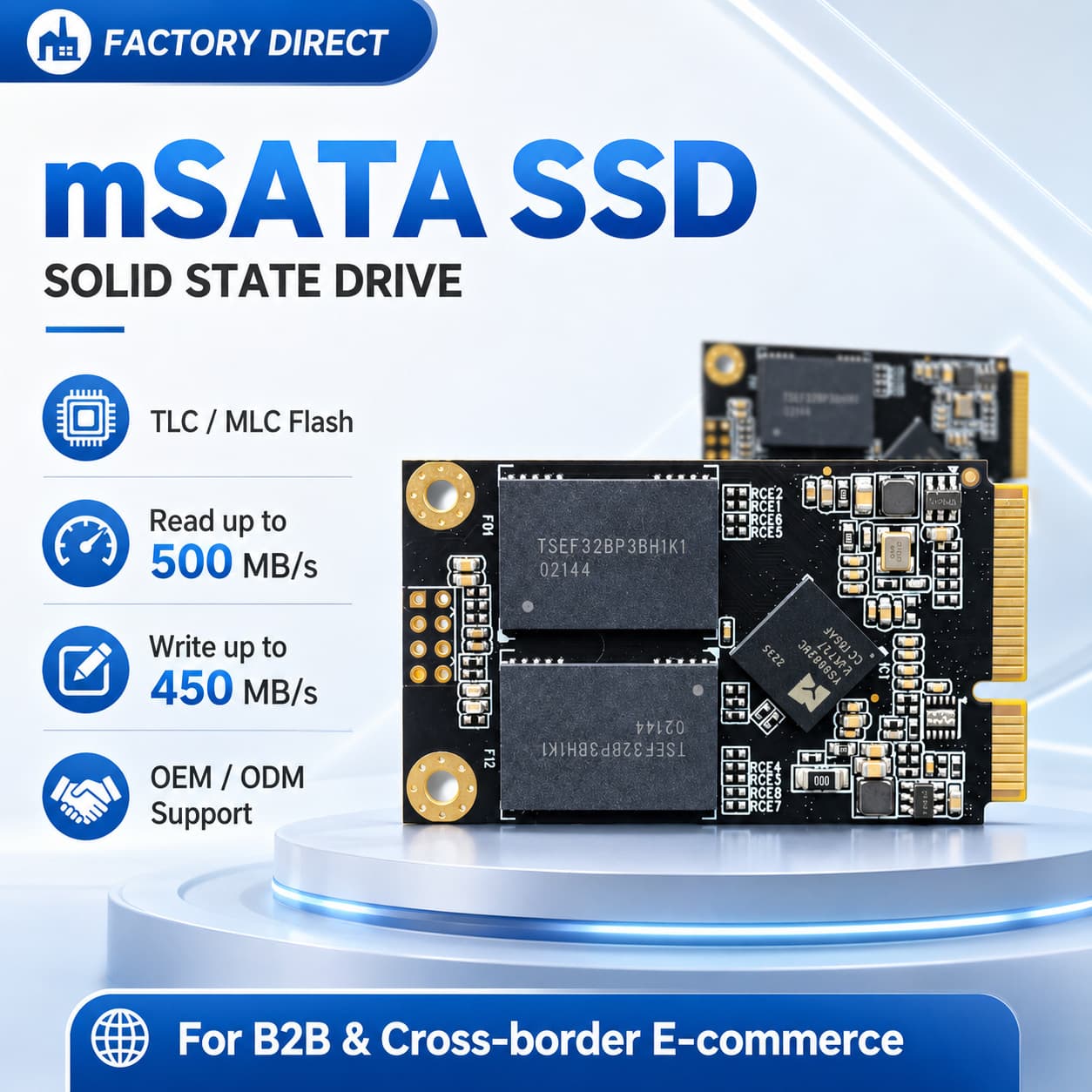 Factory Wholesale mSATA SSD OEM Custom Solid State Drive 64G