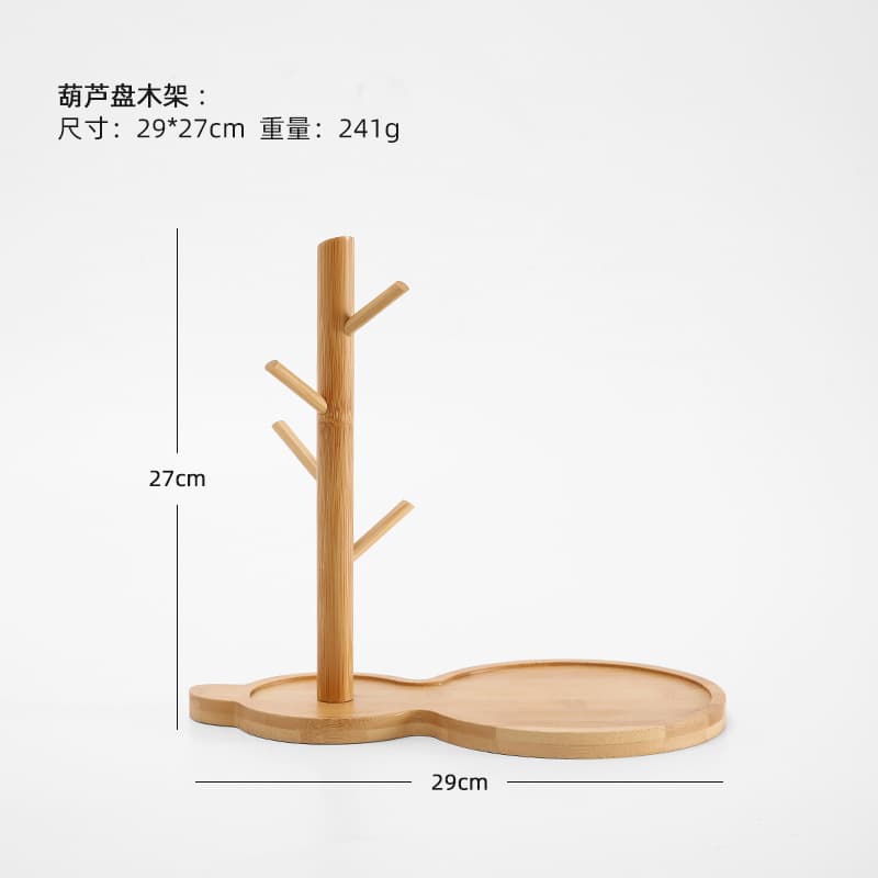 Creative water droplet-shaped bamboo and wooden storage rack for living room, entryway, key storage, and small ornaments.