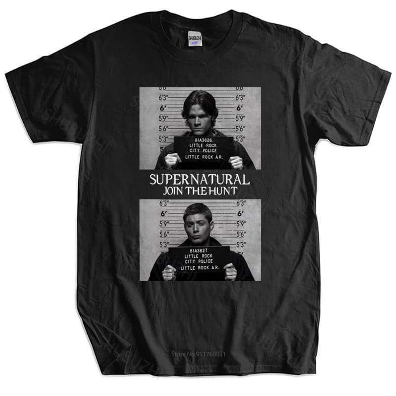 [Cross-border European code]Mens T-shirt TOPS Supernatural Mugshot's T-shirt
