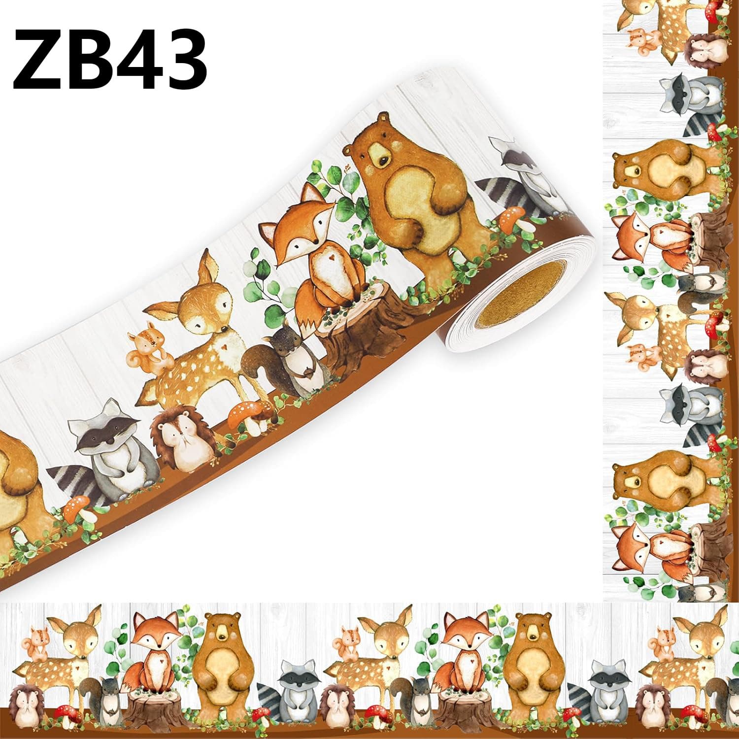 Feet Forest Creatures Bulletin Board Borders Woodland Animals Die-Cut Bulletin Board Stripes Cute Jungle Theme Roll